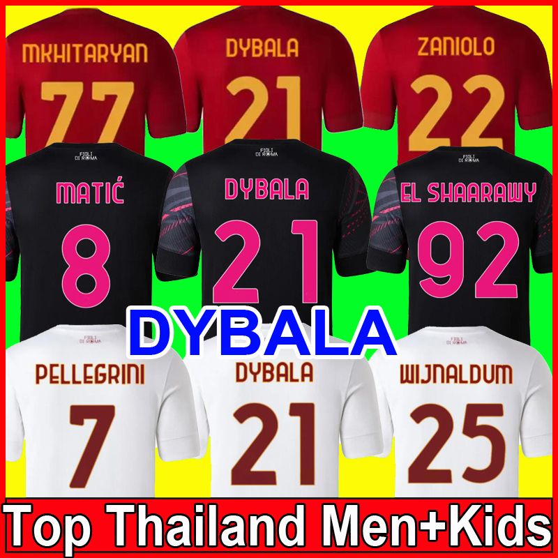 

22 23 DYBALA ABRAHAM WIJNALDUM maillot de foot soccer jersey 2022 2023 ROMa ZANIOLO PELLEGRINI KLUIVERT SMALLING football shirt Men Kids kit uniforms maillot sets, Kids 23 home