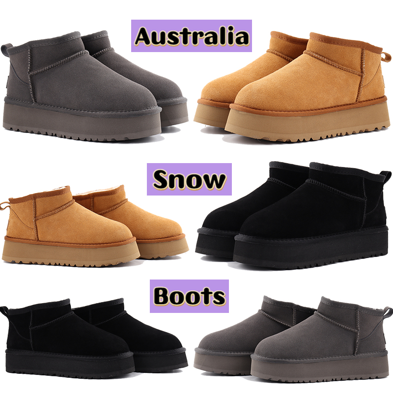 2022 Australia Classic ultra mini platform boots snow boot luxury shoes chestnut Charcoal black winter Comfort designer Ankle booties women sneakers EUR 34-43