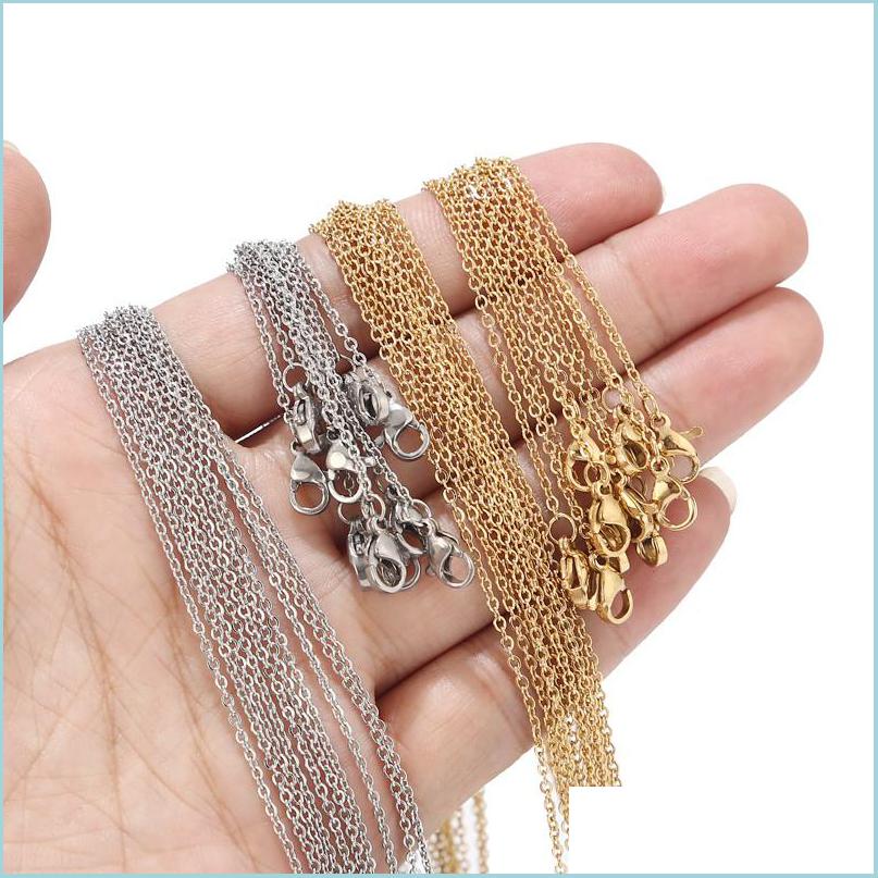 

Chains Stainless Steel Chain Necklace Gold Plated 45Cm And 5Cm O Chains Fit Diy Pendant Necklaces Bk Drop Delivery 2022 Jewelry Penda Dhrbx