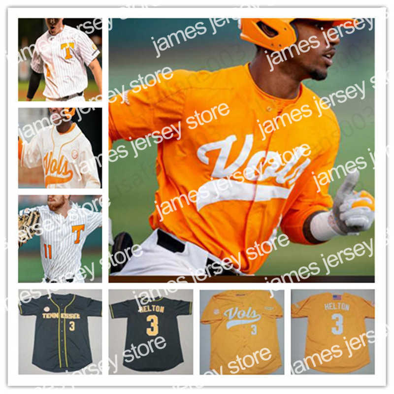 

College Baseball Wears Custom NCAA Tennessee Volunteers Baseball stitched Jersey 3 Todd Helton #11 Yan Gomes 19 Matt Duffy 21 Eric Gilliam mens youth jerseys, Gray