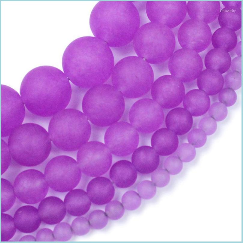 

Other Other Natural Stone Dl Polish Matte Purple Chalcedony Beads Round Loose Spacer 4 6 8 10 12Mm For Jewelry Making Diy Braceletot Dh0Tw