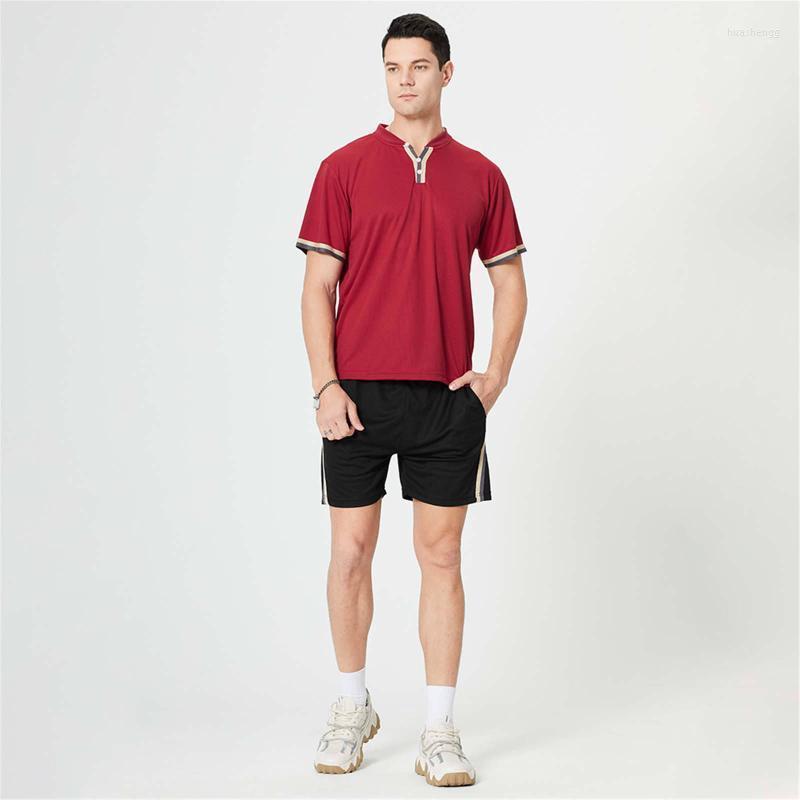 

Men' Tracksuits Men' Short Sleeve Summer Outdoor Sports Suit Boy Loose Running Large Size Breathable Ultra Thin Ice Quick Drying Two, Wh