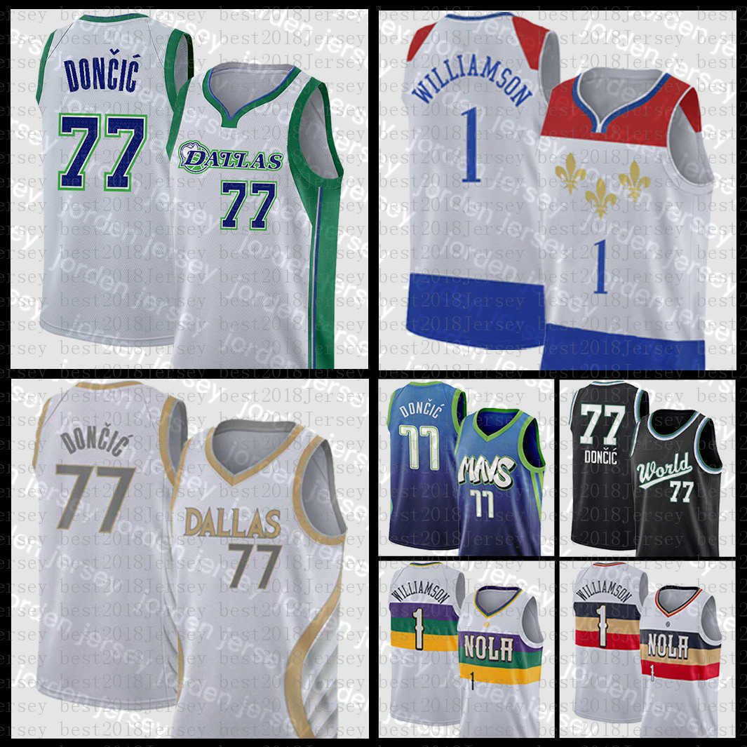 

NEW College Basketball Wears Basketball Jersey 1 Luka Doncic Dirk Nowitzki New Mens Orleans Green Pelican Dalla Maverick 77 41 Zion Brown Wi, Jersey-xiaoniu