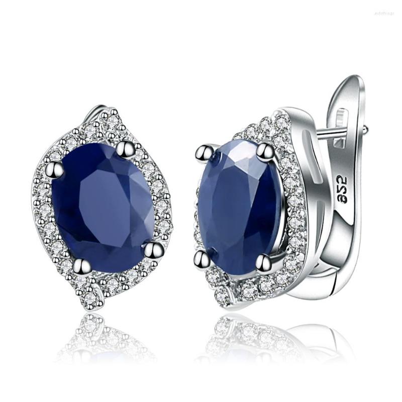 

Stud Earrings Gem's Ballet 3.32Ct Oval Natural Blue Sapphire Gemstone 925 Sterling Silver Wedding Fine Jewelry For Women