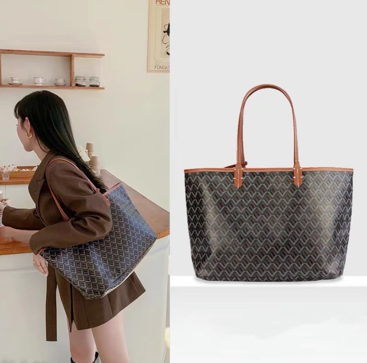 

handbag Women's Tote bag shopping quality shoulder single-sided G Real leather handbag Y996, Apricot