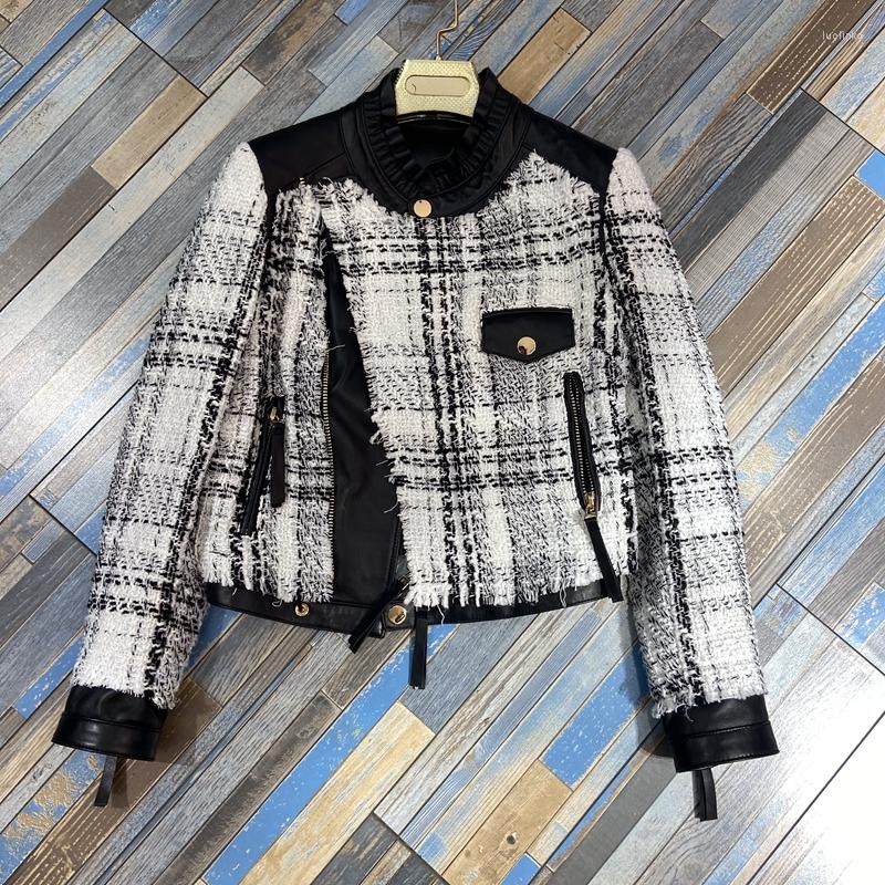 

Women' Leather Coat Women Spring 2022 Autumn Zipper Casual Genuine Sheepskin Jacket Motorcycle Fashion Lady Slim Outwear Clothing, Picture color