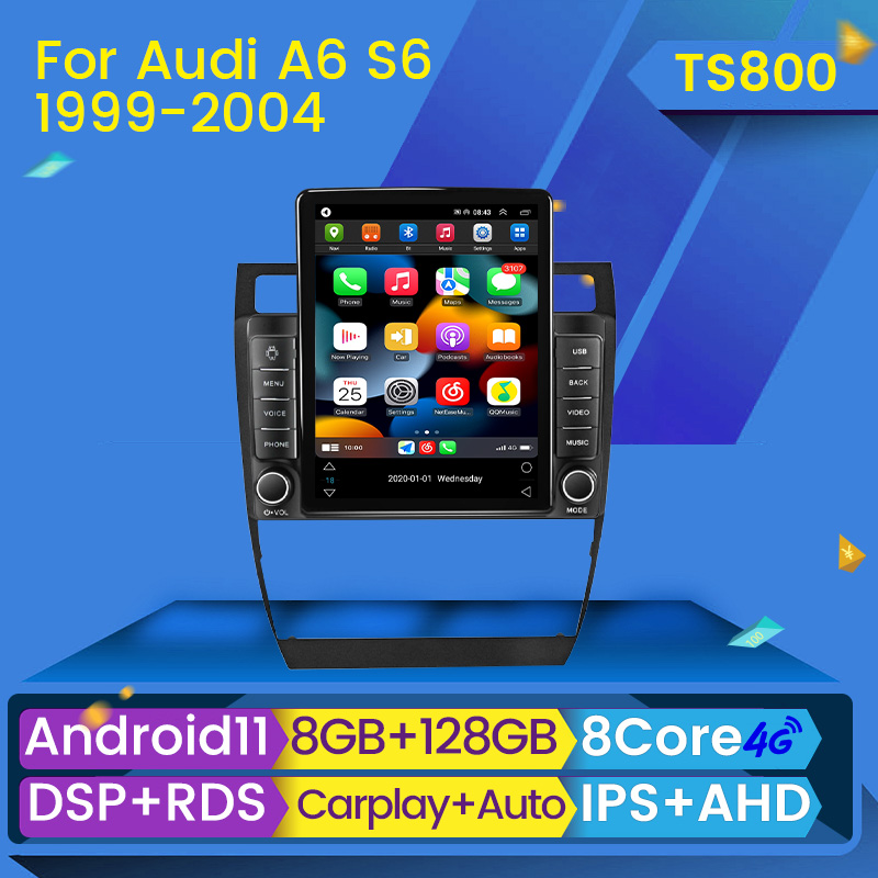 

Android 11 Car dvd Radio Stereo Player For Audi A6 C5 1997-2004 S6 1999-2004 RS6 2002-2006 GPS Navigation Auto Carplay IPS BT No DVD