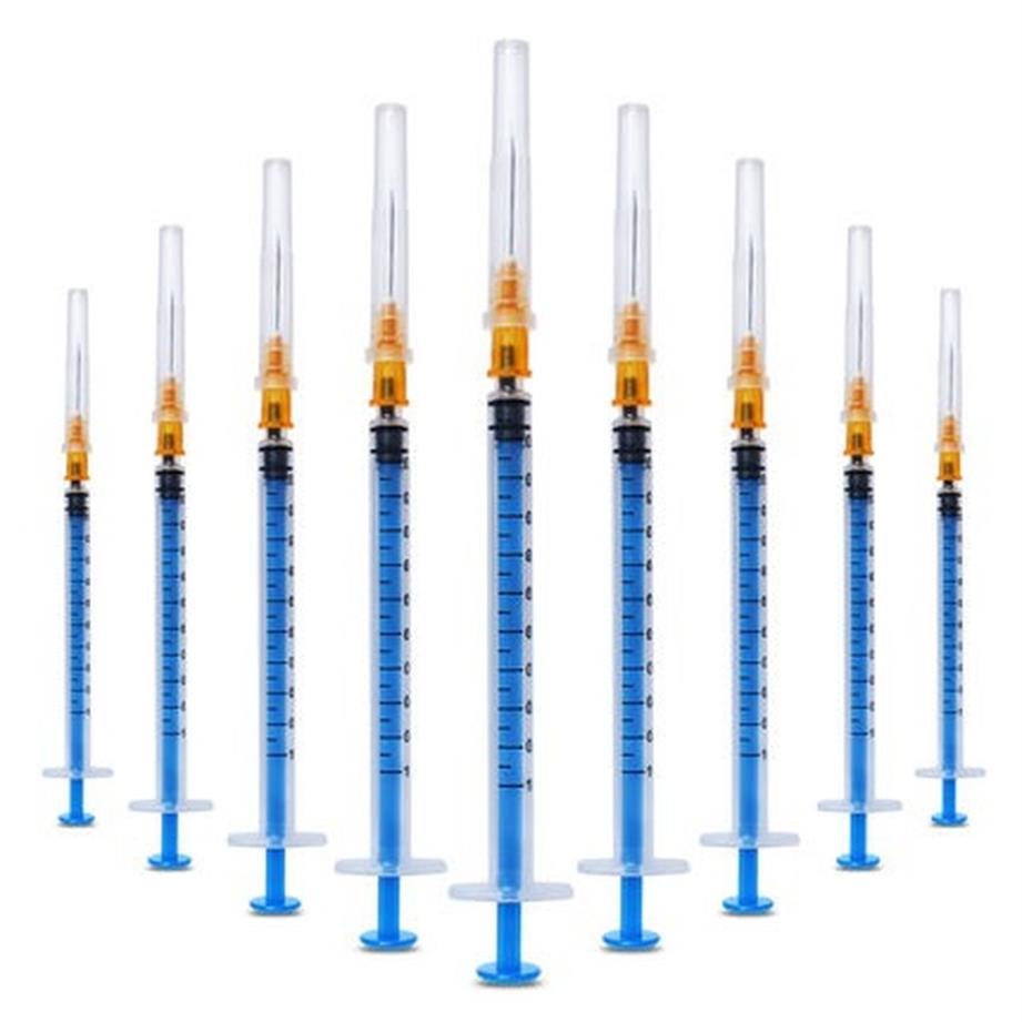 

Lab Supplies Whole 1ml Plastic Industry Syringe Disposable injector With needles 50pcs259B
