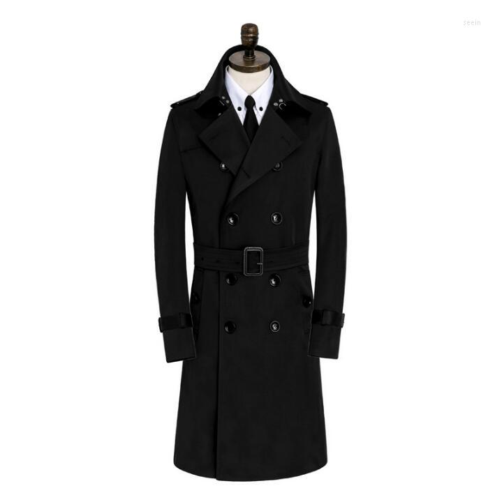 

Men' Trench Coats Mens Black Man Double Breasted Long Coat Men Clothes Slim Overcoat Sleeve Spring Autumn Big Size  - 9XL, Beige