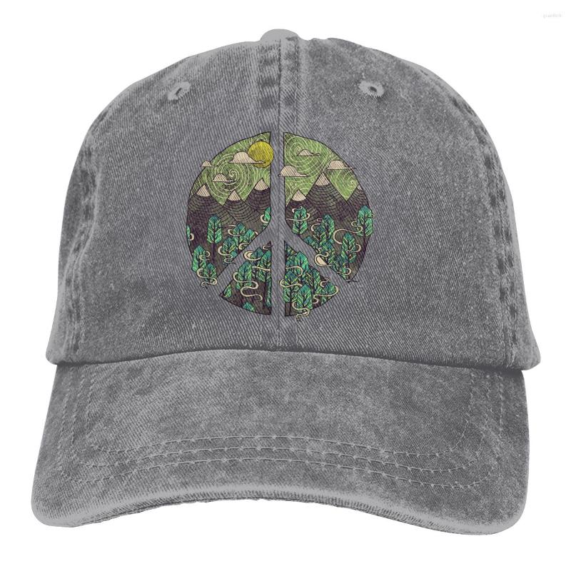 

Berets Unisex Adult Cowboy Hat Nature Peace Sign Adjustable Baseball Caps Trucker Cap Retro Denim Hats Dad, Black