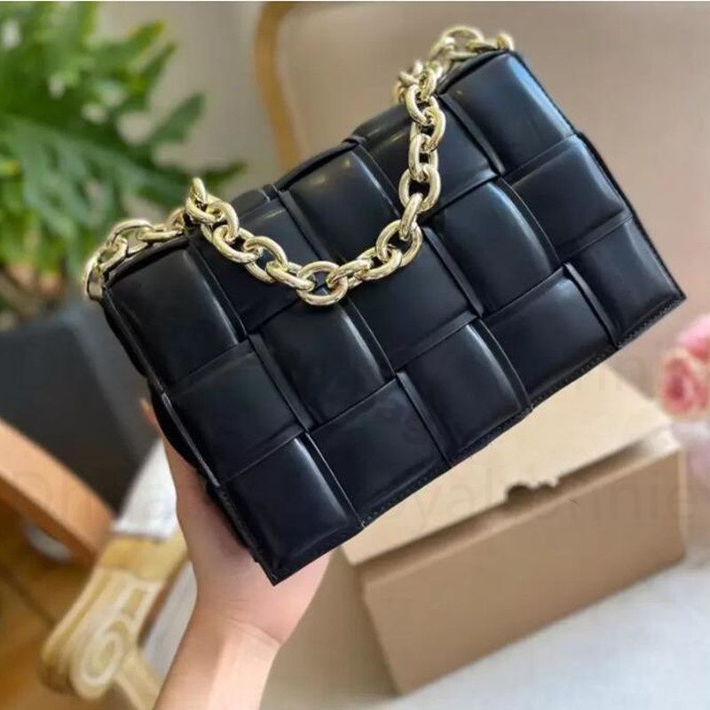 

Shoulder Bags Fashion women bag Genuine Leather Cross body handbags Plain Knitting Chains Button Sequined Soft Quilted Single Satchel Bag, 2#