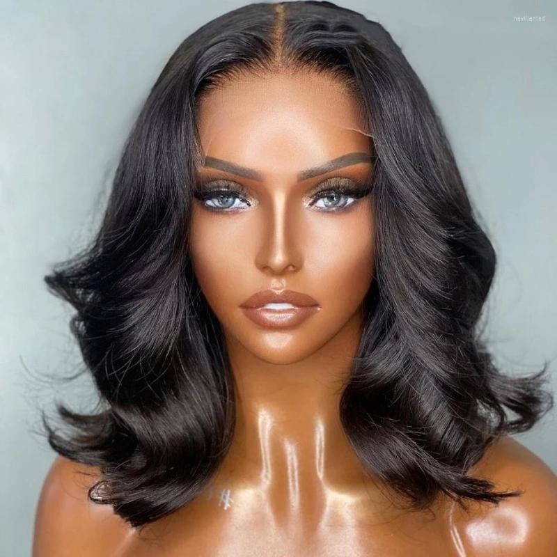 

Brazilian Loose Body Wave Short Bob Wig Human Hair 13x1 Transparent Lace Front Wigs Pre Plucked With Baby For Women, Picture shown