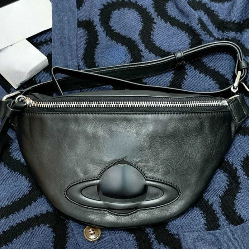 

mens waist bags vivi designer commuter bag leather zipper retro diagonal handBag to go out casual general, Black