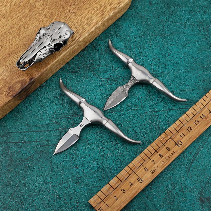 

New D2 blade mini fixed knife tea push outdoor camping pocket tactical necklace survival knife folding mini knife161t