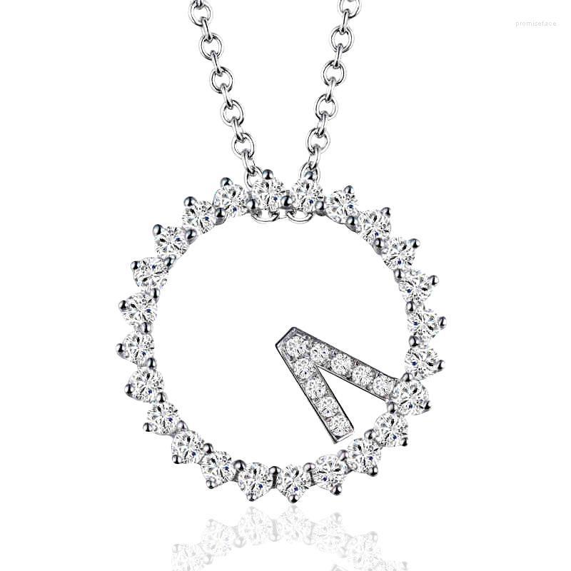 

Pendant Necklaces UFOORO S925 Sterling Silver Valentine's Day Love Gift Micro-Inlay Clock Fashion Clavicle Necklace