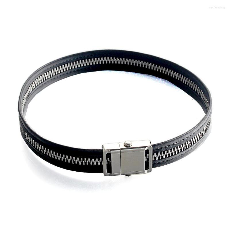 

Choker Zipper Style Leather Button Buckle Cosplay Collar Necklace Women 36CM