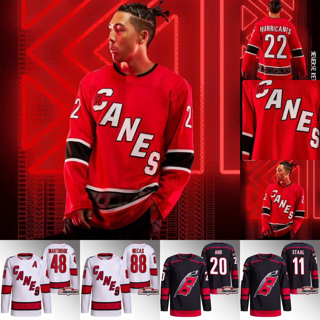 

2022-23 Reverse Retro Jersey Hurricane Sebastian Aho Andrei Svechnikov Brent Burns Jaccob Slavin Max Pacioretty Martin Necas Teuvo Teravainen Jake Gardiner Bear, Women s-xxl
