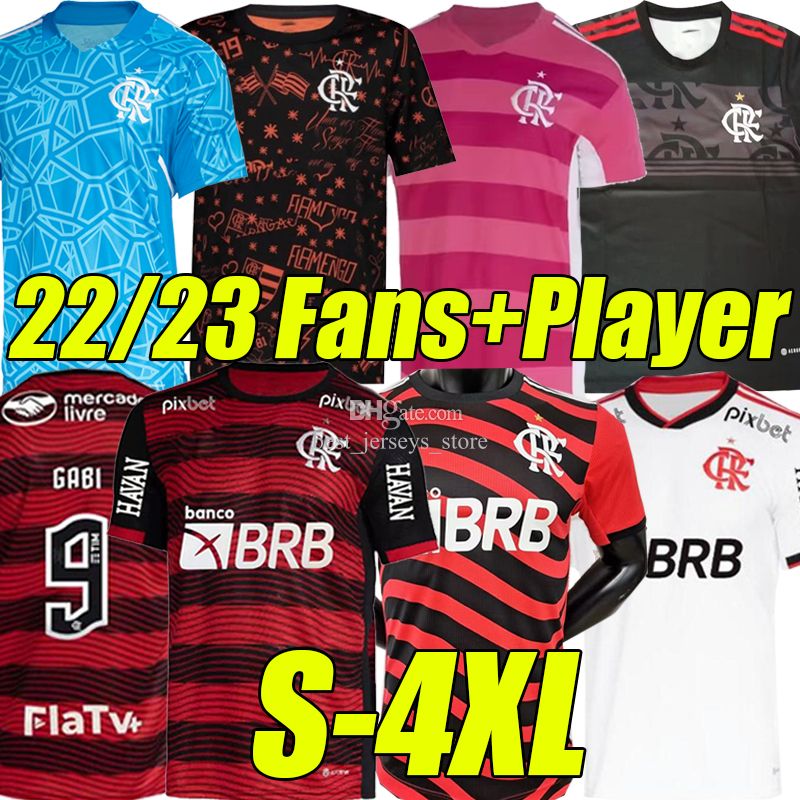 

P-4GG 22/23 Flamengo Outubro Rosa soccer jerseys fans player version 2023 David Luiz DIEGO E.RIBEIRO GABI football shirts Thiago Maia PEDRO DE ARRASCAETA men kids kit, Pre-match shirt