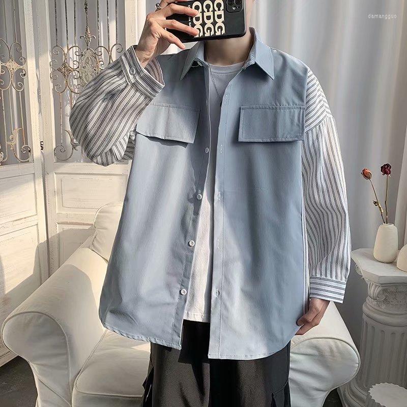 

Men's Casual Shirts Men's Shirt Autumn Long-sleeved Striped Design Sense Of Thin Trend Camisas Para Hombre, Black