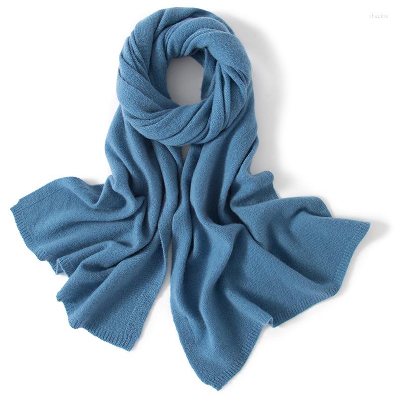 

Scarves Women Scarf Pashmina Knitting Winter Autumn Soft Warm Laides Pure Men Unisex Cashmere 24 Colors 180 45cm