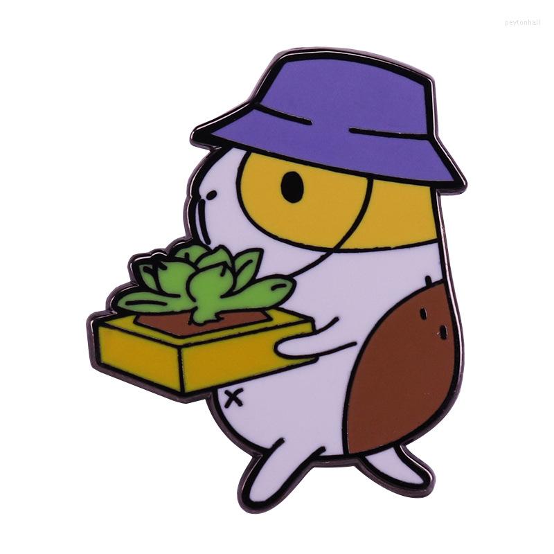 

Brooches Guinea Pigs And Succulent Enamel Pin Lovely Animal Plant Lovers Colletive DecorPins Pins