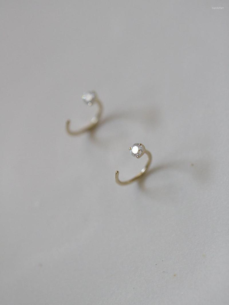 

Hoop Earrings GOLDtutu 9k Ture Gold For Teens Classic Drill Small Circle Zircon Lovely Temperament Korean Style Fashion