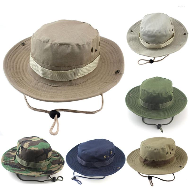 

Berets Men Women Bucket Hats Outdoor Jungle Camouflage Bonnie Hat Cotton Wide Brim Summer Sun Fishing Camping Fisherman Cap #N, Beige