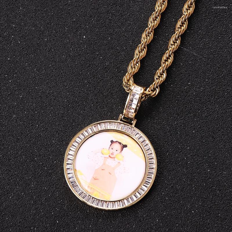

Pendant Necklaces Custom Men Hip Hop Jewelry Made Po Medallions Iced Out Cubic Zircon Necklace