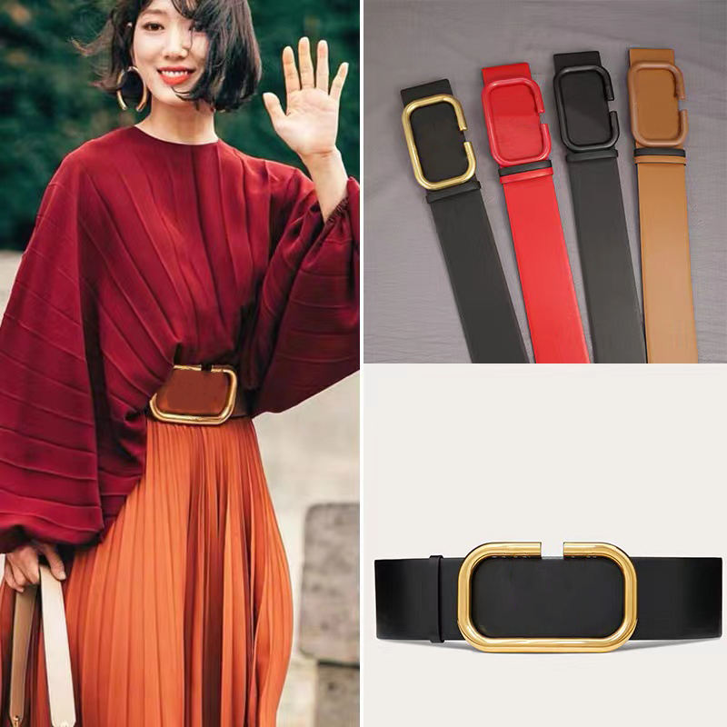 

Luxury designer Genuine cowhide leather belt classic solid color Gold letter belts for women designers Vintage Pin needle Buckle Beltss Width 7.0 cm size 95-115, With box