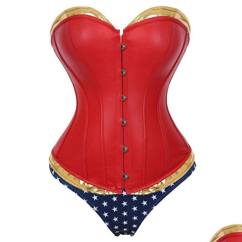 

Waist Tummy Shaper Women Sexy Faux Leather Overbust Corset Bustier Top Waist Cincher Body Shaper Corsets Bustiers Lingerie Plus Si Dhyi1, 808a black