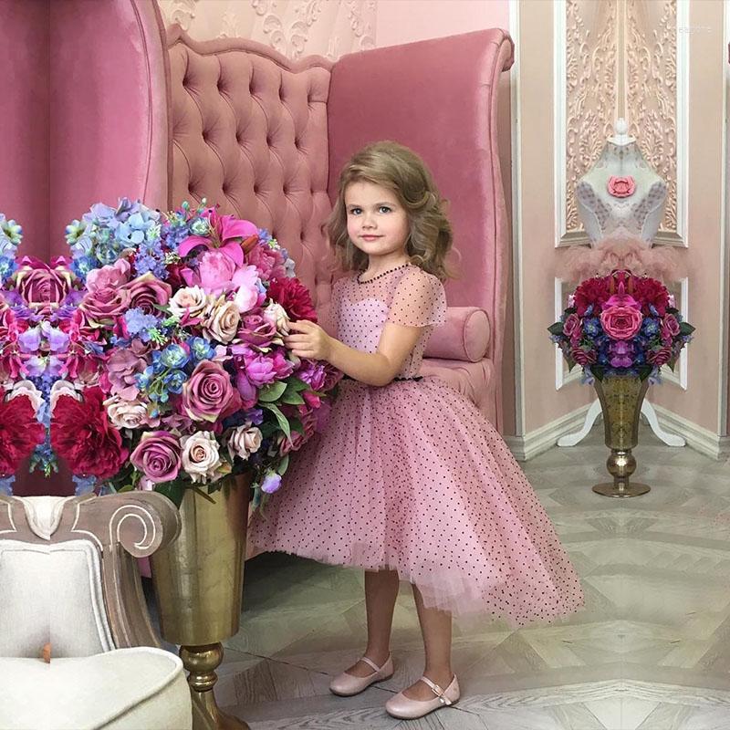 

Girl Dresses FATAPAESE Vintage Princess For Flower Chiffon With Polka Dots High-low Design Brithday Thanksgiving Party Eveing, Picture shown
