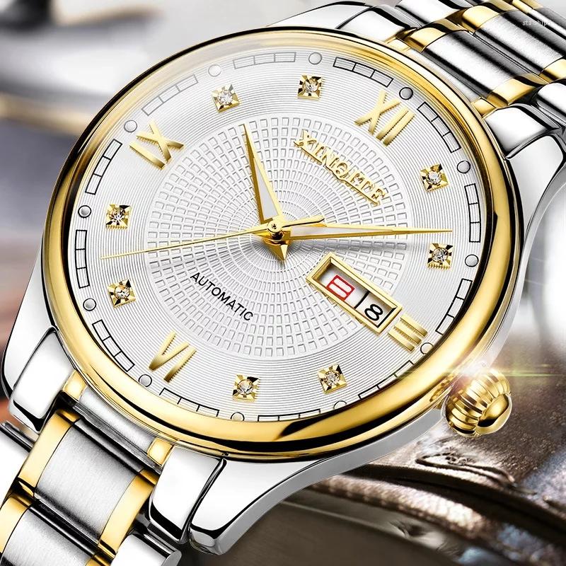 

Wristwatches Quality XINQITE Watches Men Top Automatic Mechanical Watch Sapphire Waterproof Full Steel Male, White