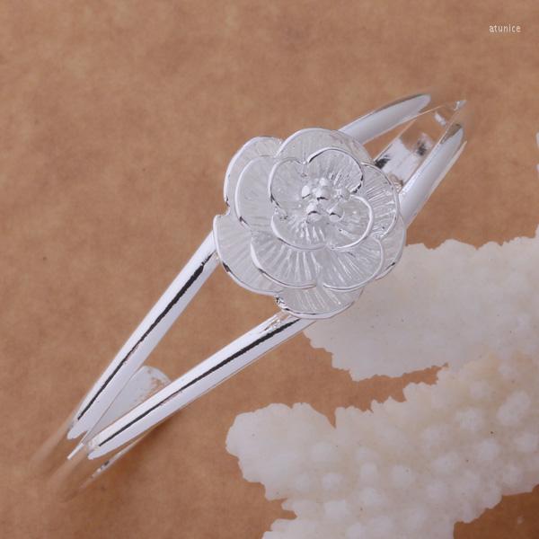 

Bangle AB078 Sterling Bracelet Fashion Jewelry Floret Bilateral /ahlaiysa Akbajbia Silver Color
