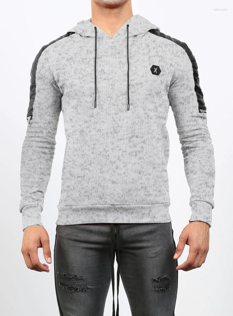 

Men's Hoodies Men's Autumn And Winter Fashion Casual Hooded Sports Sweater Men's Fleece Stitching Multicolor Jacquard Pullover, Cationic green