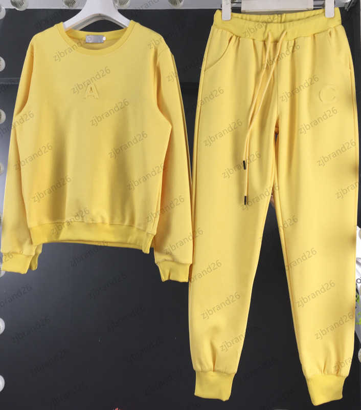 

Two Pieces Sets Womens Two Piece Pants Letter Logo Jacquard Round Neck Hoody Tops High Waist Lace-up Loose Trousers Fashion Designer Women Apparel 1970