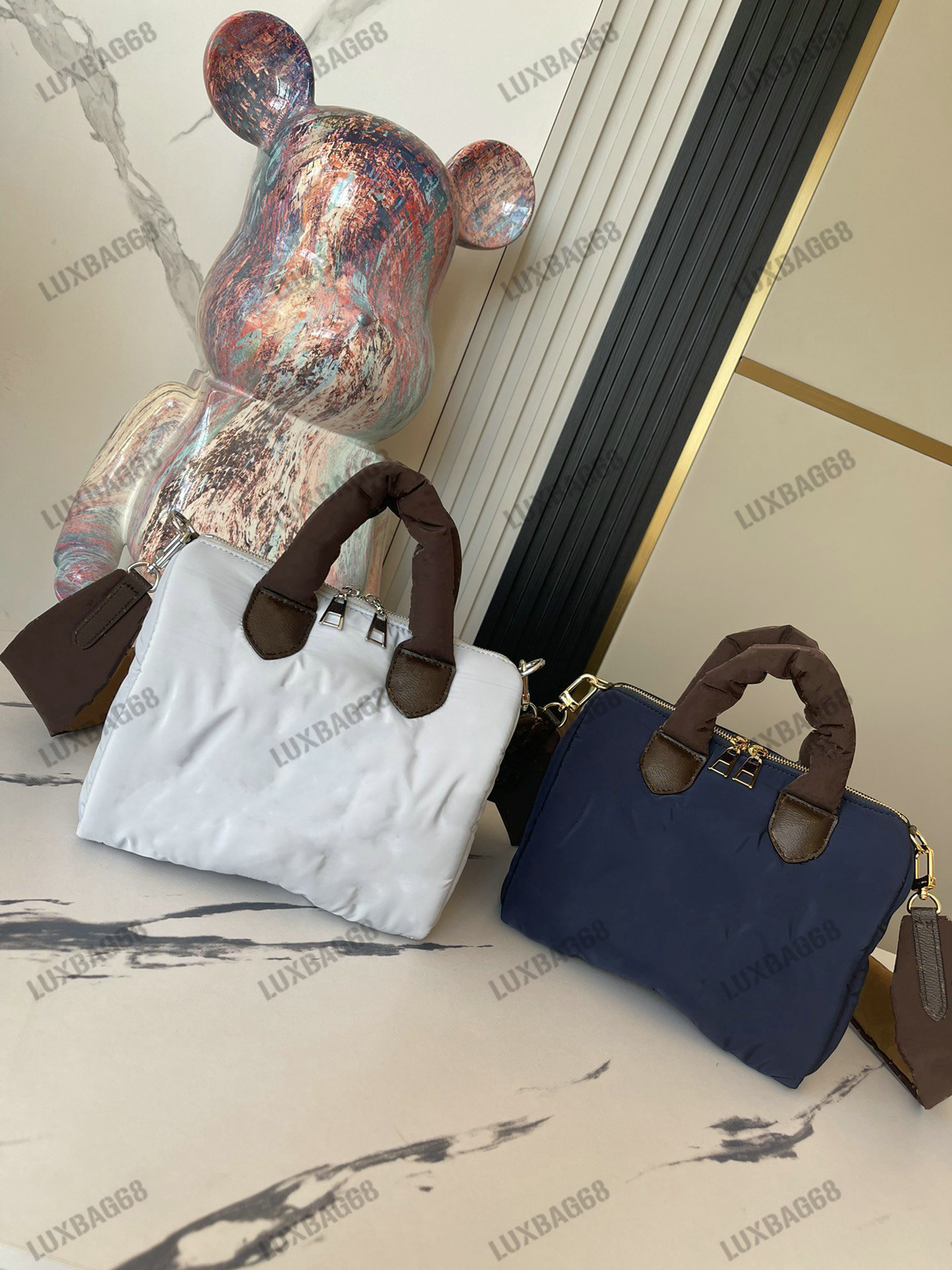 

Econyl Nylon SPEEDY BANDOULIERE 25 Shoulder Bag Women Pillow Embroidered Monograms CrossBody regenerated-nylon Handbag Speedy 25cm, #01