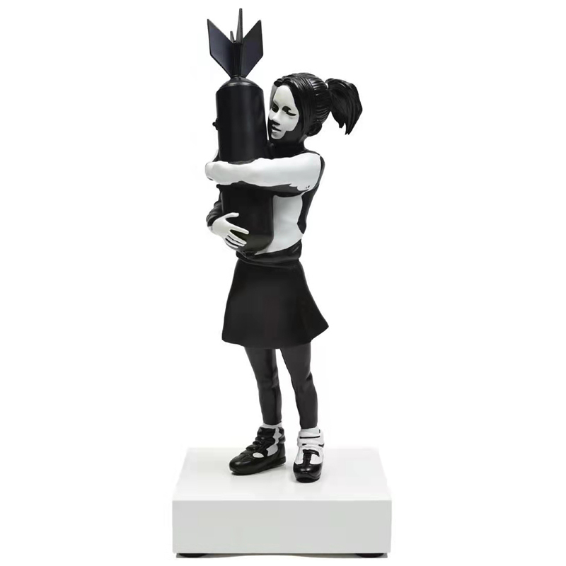 

Decorative Objects Figurines Banksy Bomb Hugger Modern Sculpture Bomb Girl Statue Resin Table Piece Bomb Love England Art House Decor Figure Christmas Gifts 221021