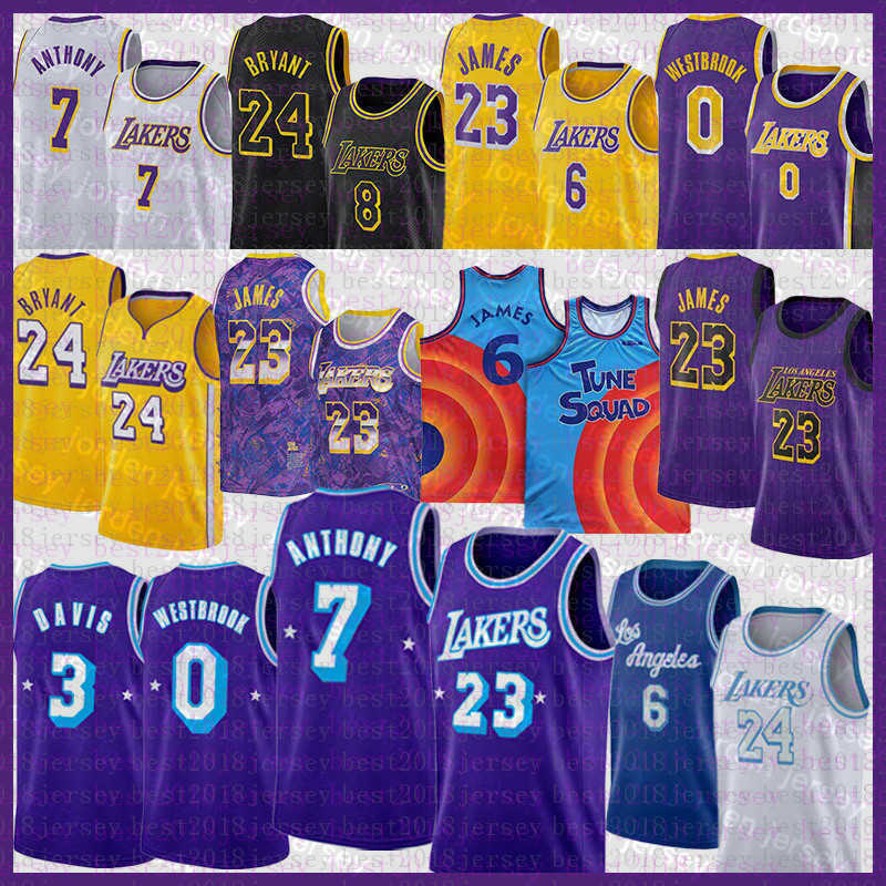 

NEW College Basketball Wears Basketball Jersey Los Good Angeles Multi Lakeres 2021 2022 New LeBron 23 6 James Russell 0 Westbrook Anthony 3, Mens jersey