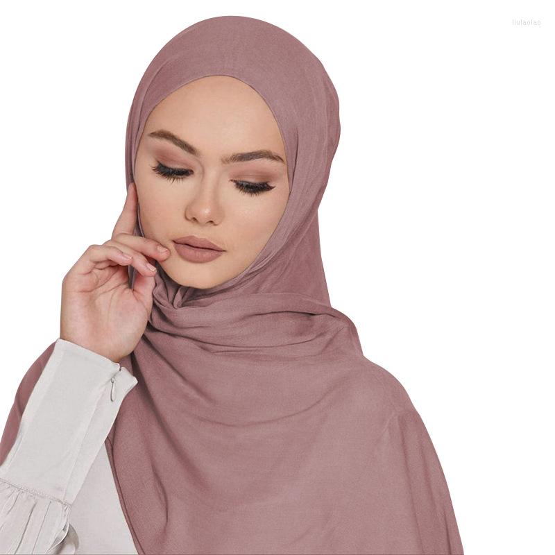 

Ethnic Clothing Fashion Women Solid Chiffon Headscarf Muslim Hijab Scarf Shawl Islamic Hijabs Arab Wrap Head Scarves