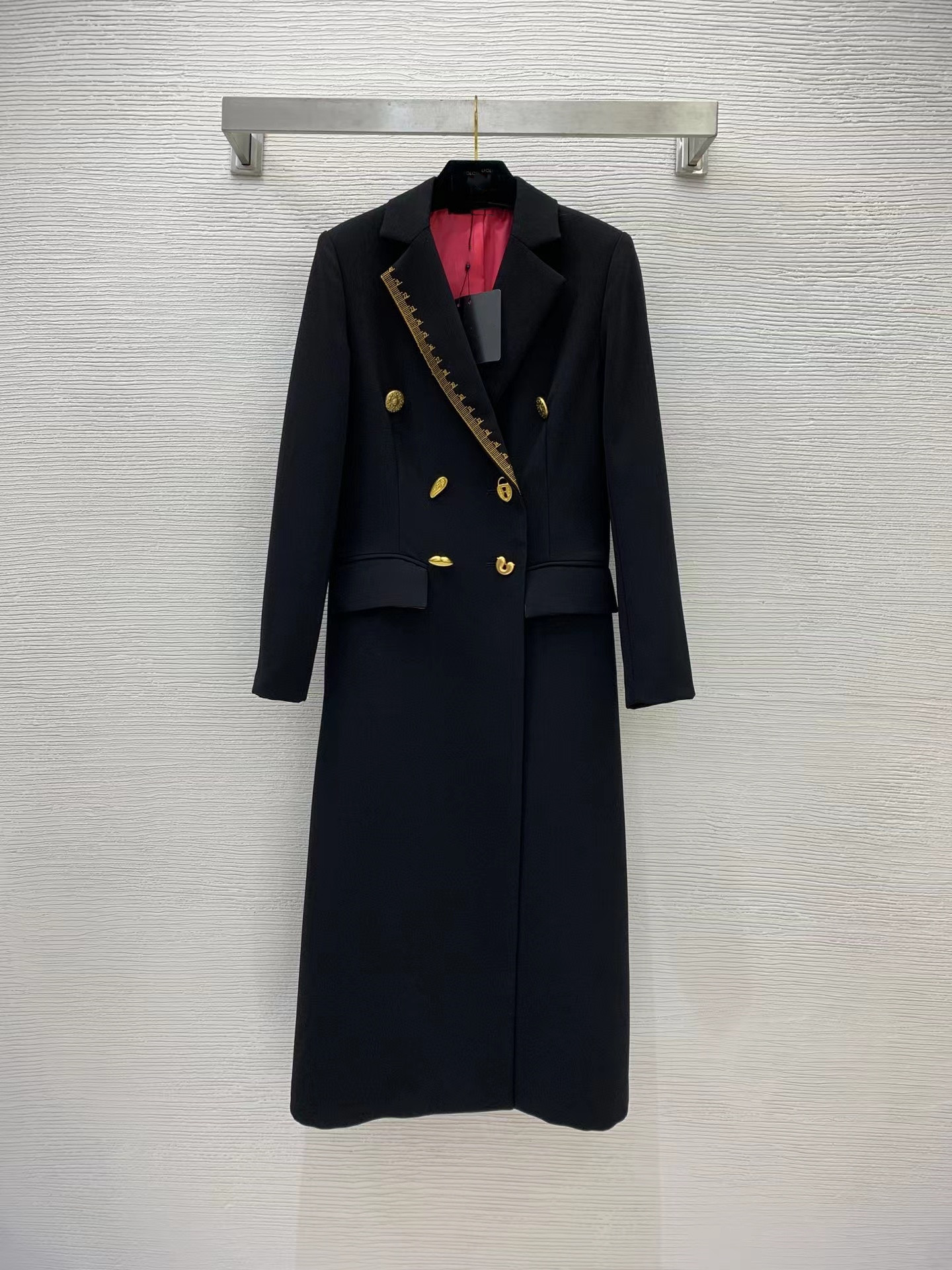 

Milan Runway Trench Coats 2022 Autumn Winter Lapel Neck Long Sleeve Patchwork Women' Designer Coats Brand Same Style Outerwear 1021-8, Picture color