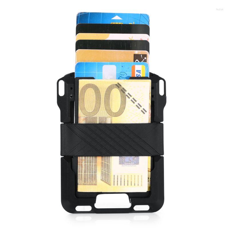 

Card Holders Women Brand Designer Aluminium Alloy RFID Wallets For Men ID Bank Case PU Leather Slim Metal Wallet Holder, Full black
