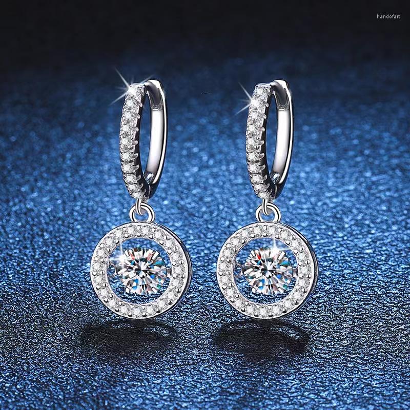 

Hoop Earrings 0.5ct D Color Moissanite Huggie 925 Sterling Silver Women Moissanita Diamond Platinum Finish Pass