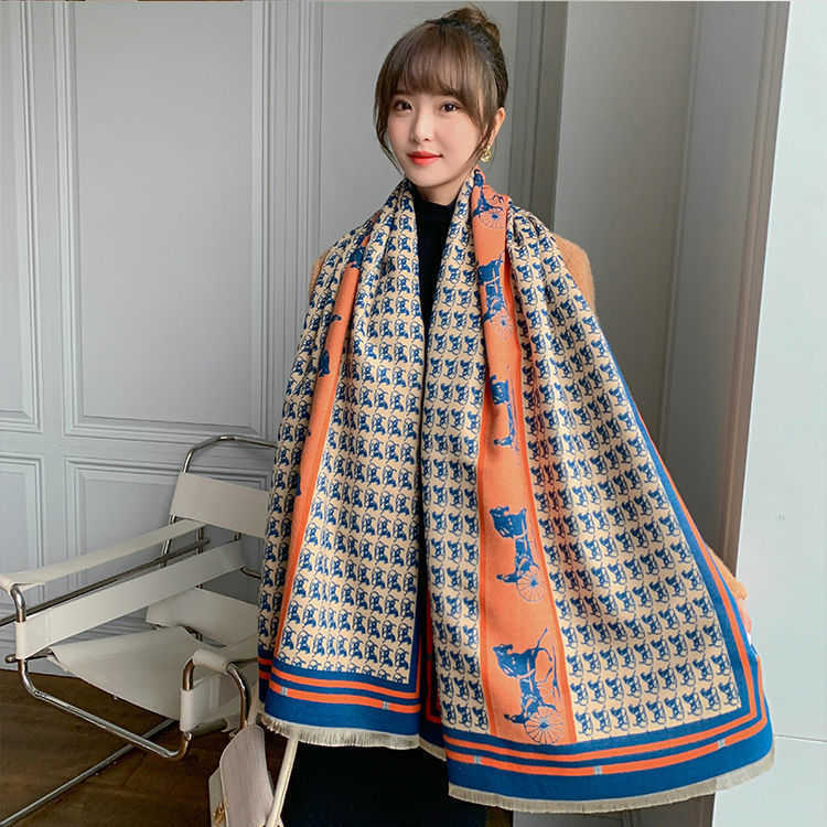 

Designer Scarf winter and popular carriage scarf long womens decoration warm shawl thick Bib