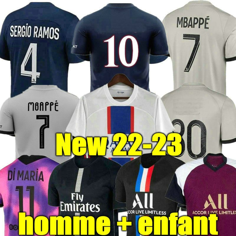 

HAKIMI maillot de foot 21 22 23 soccer jerseys 2022 2023 MBAPPE shirt men kids hommes enfants VERRATTI MARQUINHOS KIMPEMBE fourth di Maria PsGs Donnarumma RAMOS, 22/23 3rd adult woman