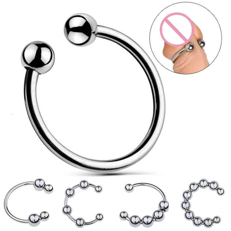Massager cockrings Toys Stainless Steel Cock Head Glans Penis Ring Increase Orgasm Sex Delay Ejaculation Products for Men Foreskin Corrector Ring-image-811546105