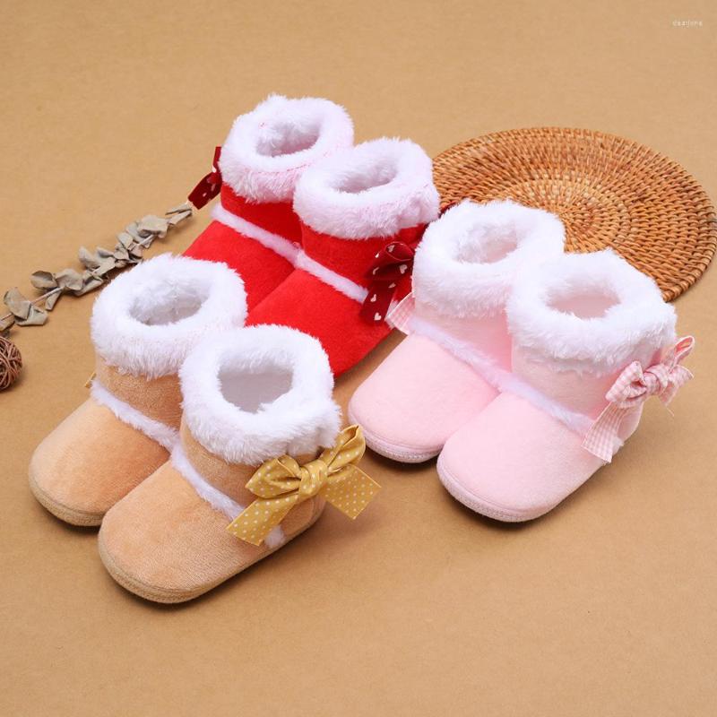 

First Walkers Baby Girls Flat Shoes Soft Sole Coral Fleece Non-slip Indoor Outdoor Toddler For Winter, Pink