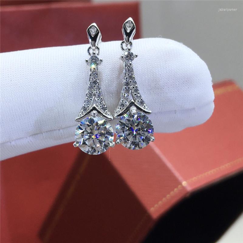 

Dangle Earrings Silver Excellent Cut Diamond Test Past Total 1 Carat D Color Moissanite Arrow Drop Earriings Women 925 Wedding Jewelry