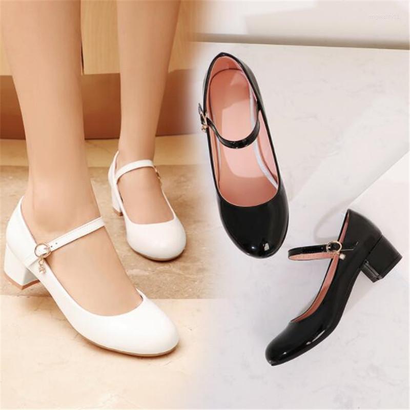 

Flat Shoes Girls White Leather Princess Black Children School Students Single Etiquette Performance Shoe, Black heel 2.5cm