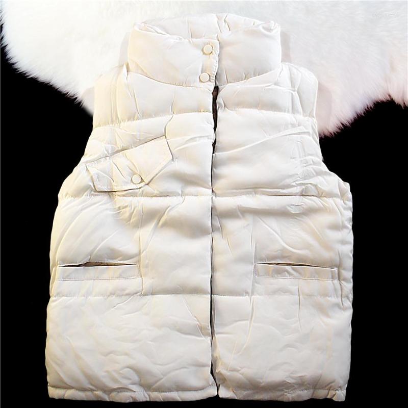 

Women's Vests Autumn Winter Solid Oversized Women Vest Zipper Stand Collar Jacket Cotton Padded Windproof Warm Waistcoat Unisex Y2k, Yr 3911 hei