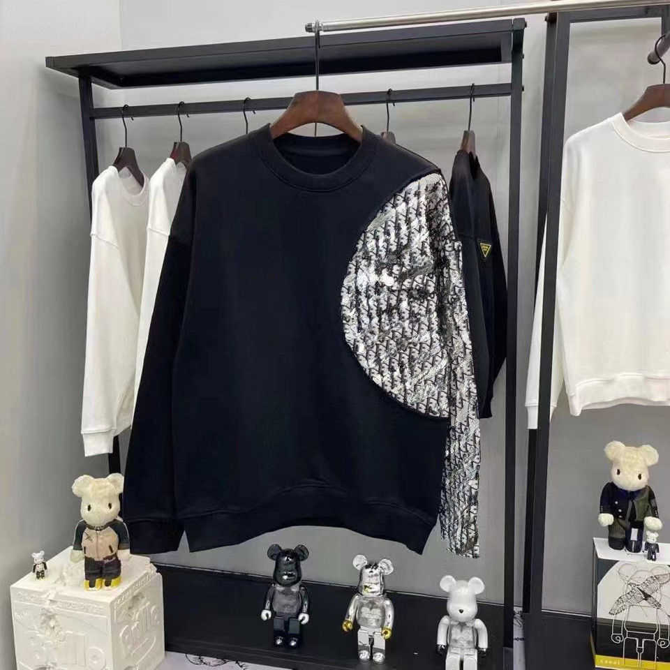 

Luxury d Designer Hoodie Mens Sweatshirt Jacquard Embroidery Sweater Men Women Casual Long Sleeve T-shirt Cotton Pullover Sweaters, Black1